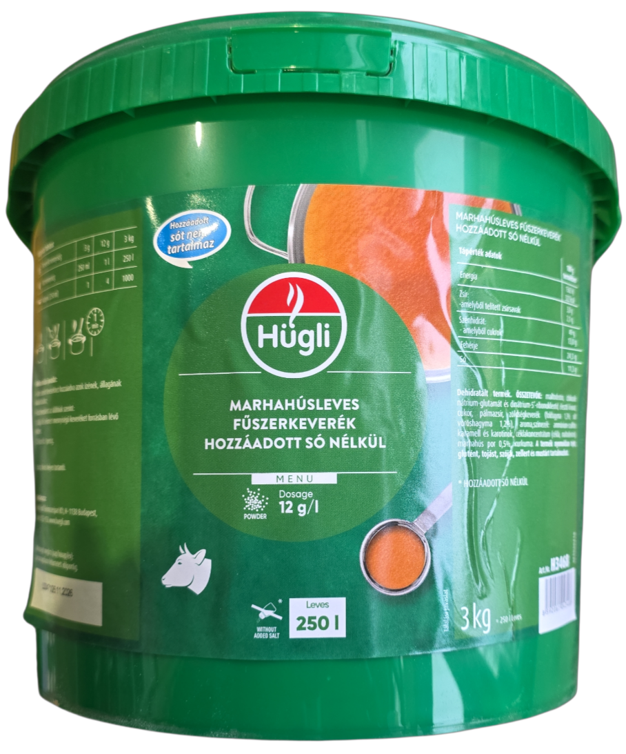 Marhahúsleves fűszerkeverék hozzáadott só nélkül 3 kg HÜGLI