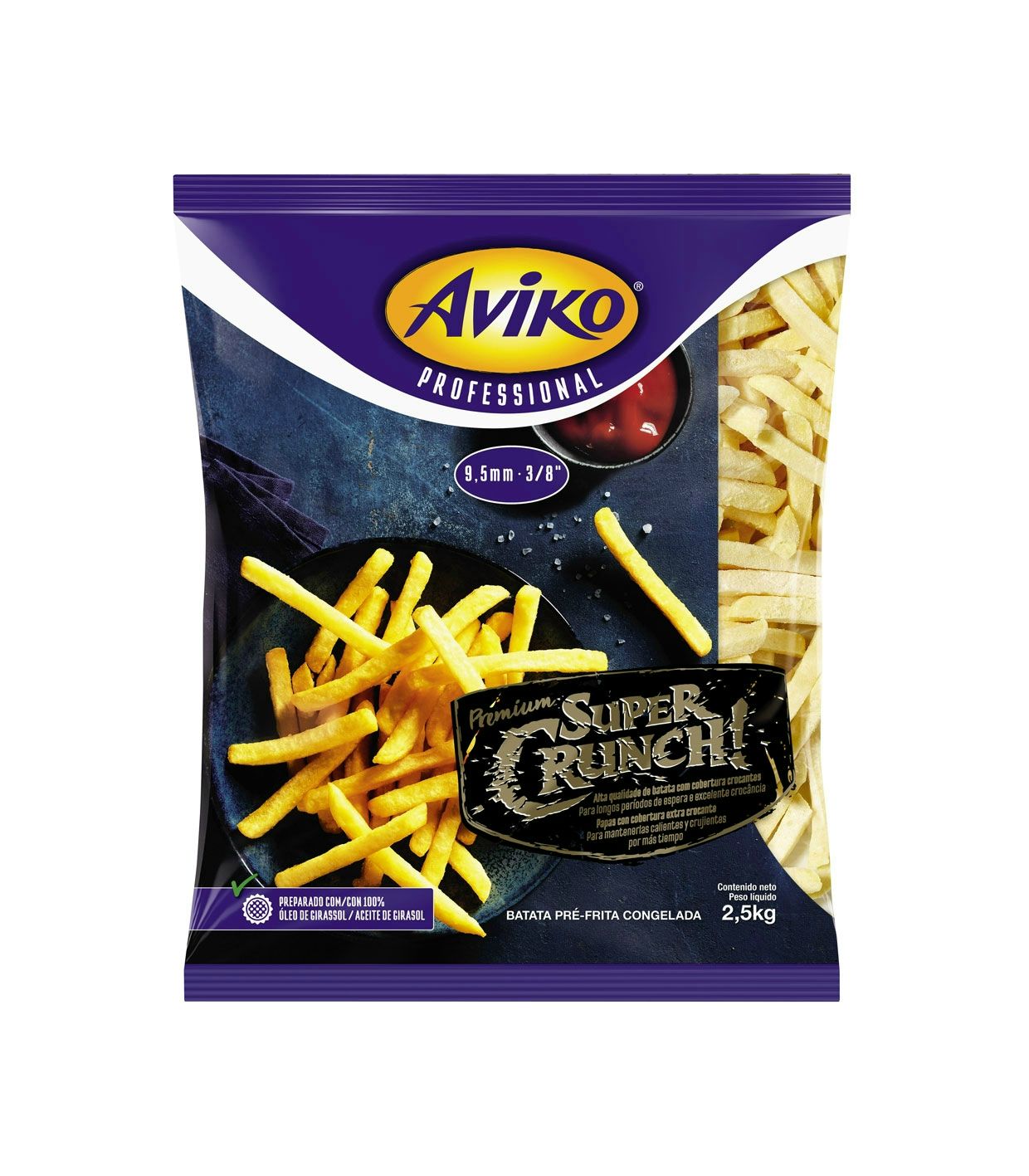 Hasábburgonya 7,4 mm 2,5 kg AVIKO SUPER CRUNCH mirelit