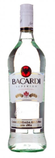 R Bacardi Carta Blanca Rum 37,5% 1 l DRS