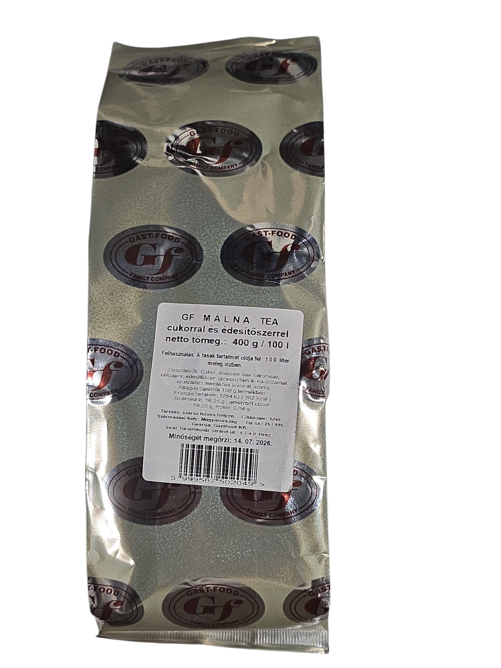 Gast-Food Instant tea málna ízű cukorral és édesítőszerrel 400 g