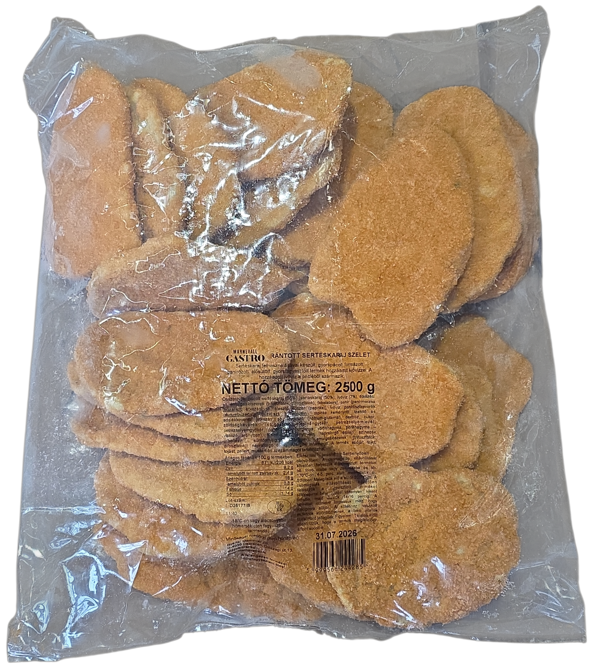 Panírozott Sertés Karajfilé   2,5 kg PASSNER mirelit