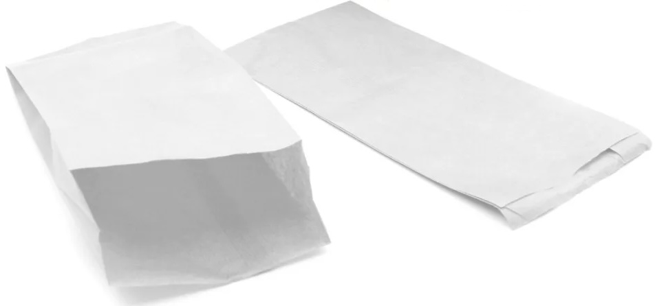 Papírtasak fehér 2 kg  (14+7 x 32 cm) 1000 db-os