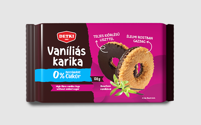 Vaníliás ízű karika étbevonóval HCN 150 g DETKI
