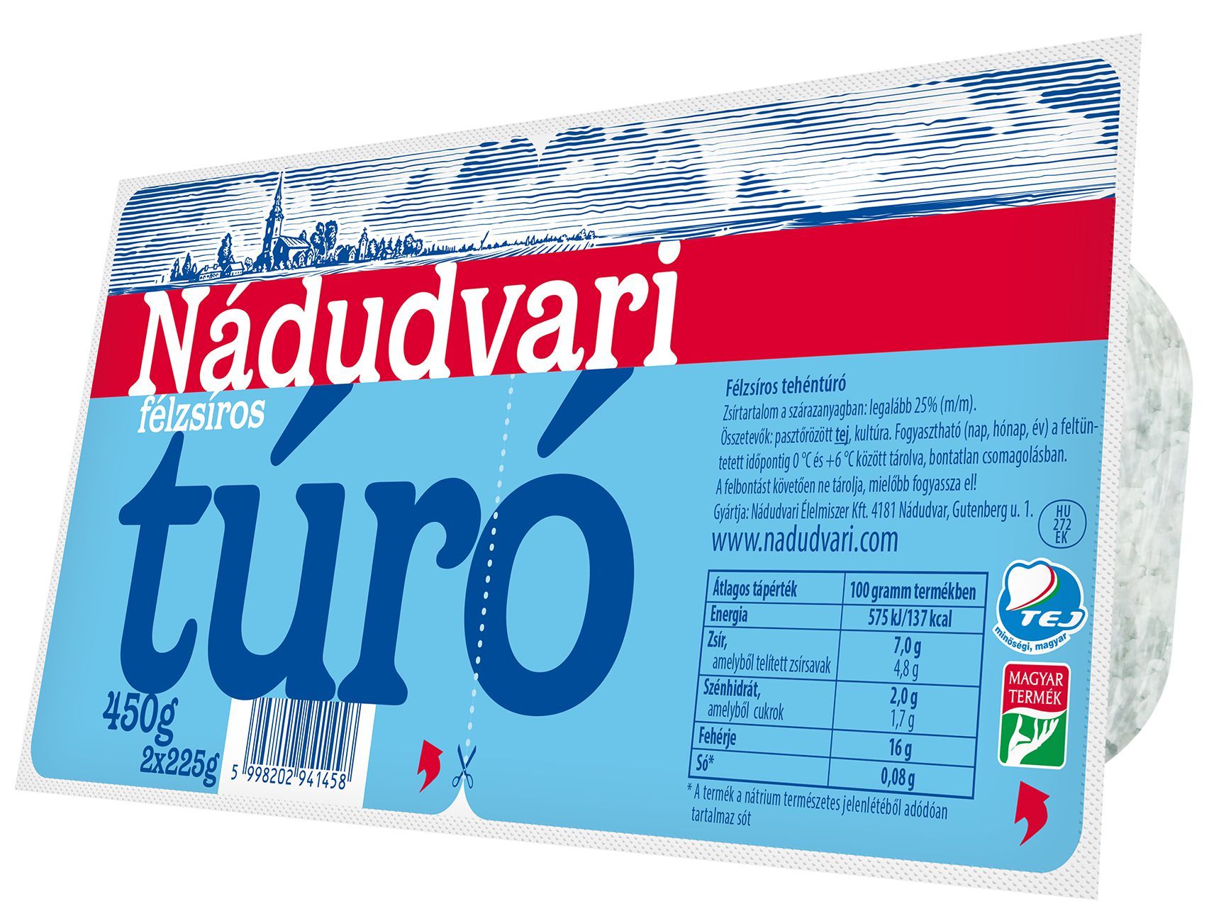 Tehéntúró 450 g NÁDUDVARI