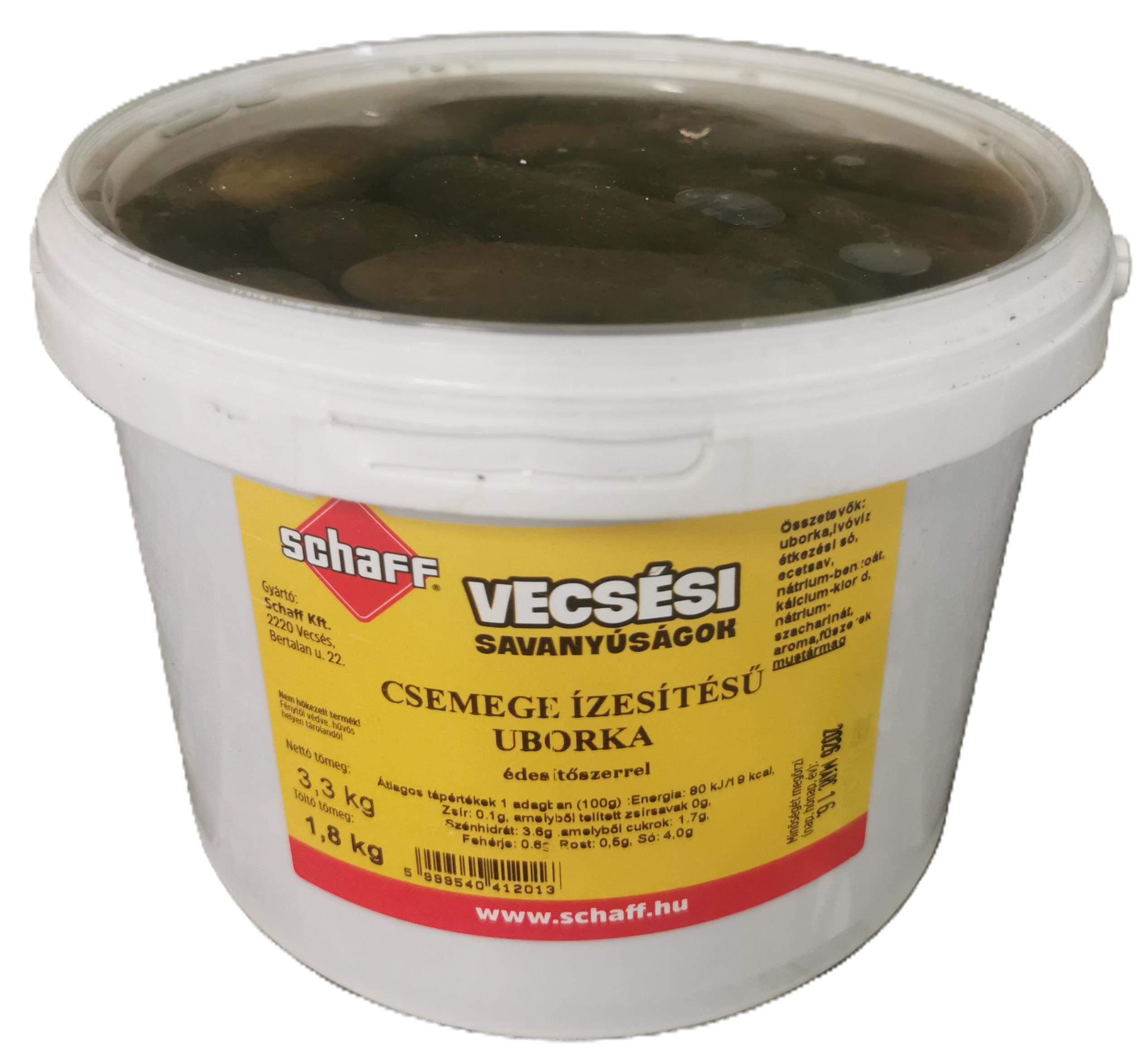 Savanyú csemege uborka (3,3/1,8 kg) vödrös