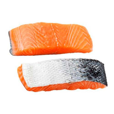 Lazac filé Norvég bőrös porciózott /kg mirelit