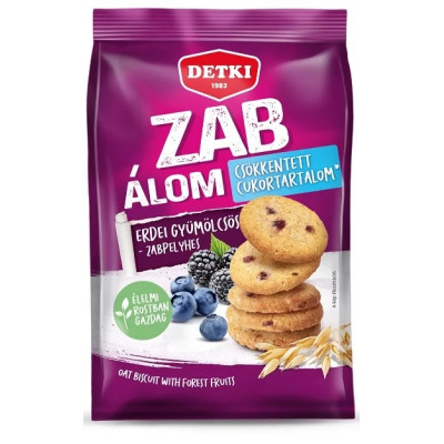 Zab-álom erdei gyümölcsös zabpelyhes keksz 150 g (15 db/#) DETKI