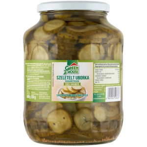 Csemege uborka szeletelt 1.600 g/850 g GREENHOUSE