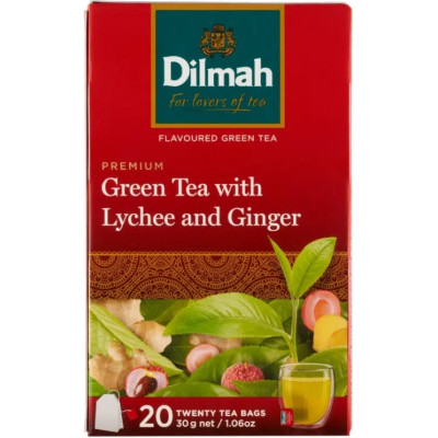 Dilmah green filteres tea lychee-ginger 30 g Dilmah green filteres tea lychee-ginger 30 g