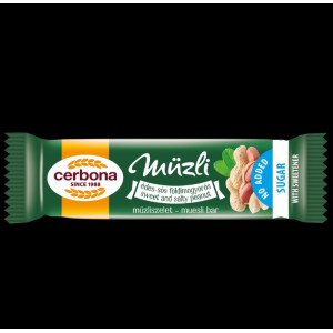 Cerbona müzli szelet földimogyorós édes-sós cukormentes 20 g (20 db/#)
