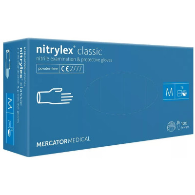 Gumikesztyű Nitriles kék M 50 pár (100 db/#)