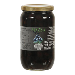 Olívabogyó fekete magozott 700/400 g MAZZA