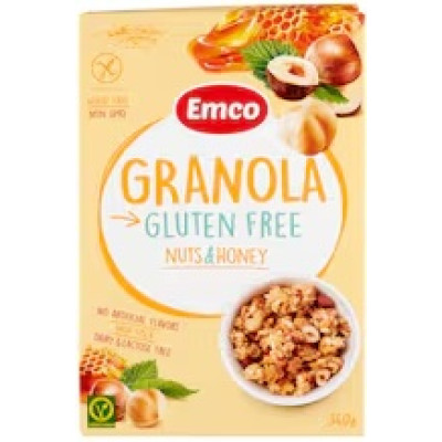 Müzli gluténmentes mézzel-mogyoróval 340 g (14 db/#) EMCO Müzli gluténmentes mézzel-mogyoróval 340 g (14 db/#) EMCO
