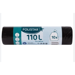 Kukazsák fekete 110 l 10 db-os FOLISTAR