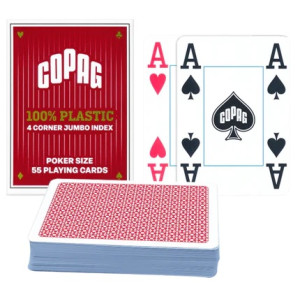COPAG PKJ4 piros, 4 nagy indexes 100% plasztik póker