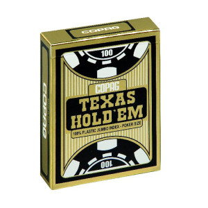 COPAG Texas Hold'em Gold Black, 2 nagy indexes 100% plasztik póker kártya
