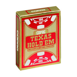 COPAG Texas Hold'em Gold Red, 2 nagy indexes 100% plasztik póker kártya